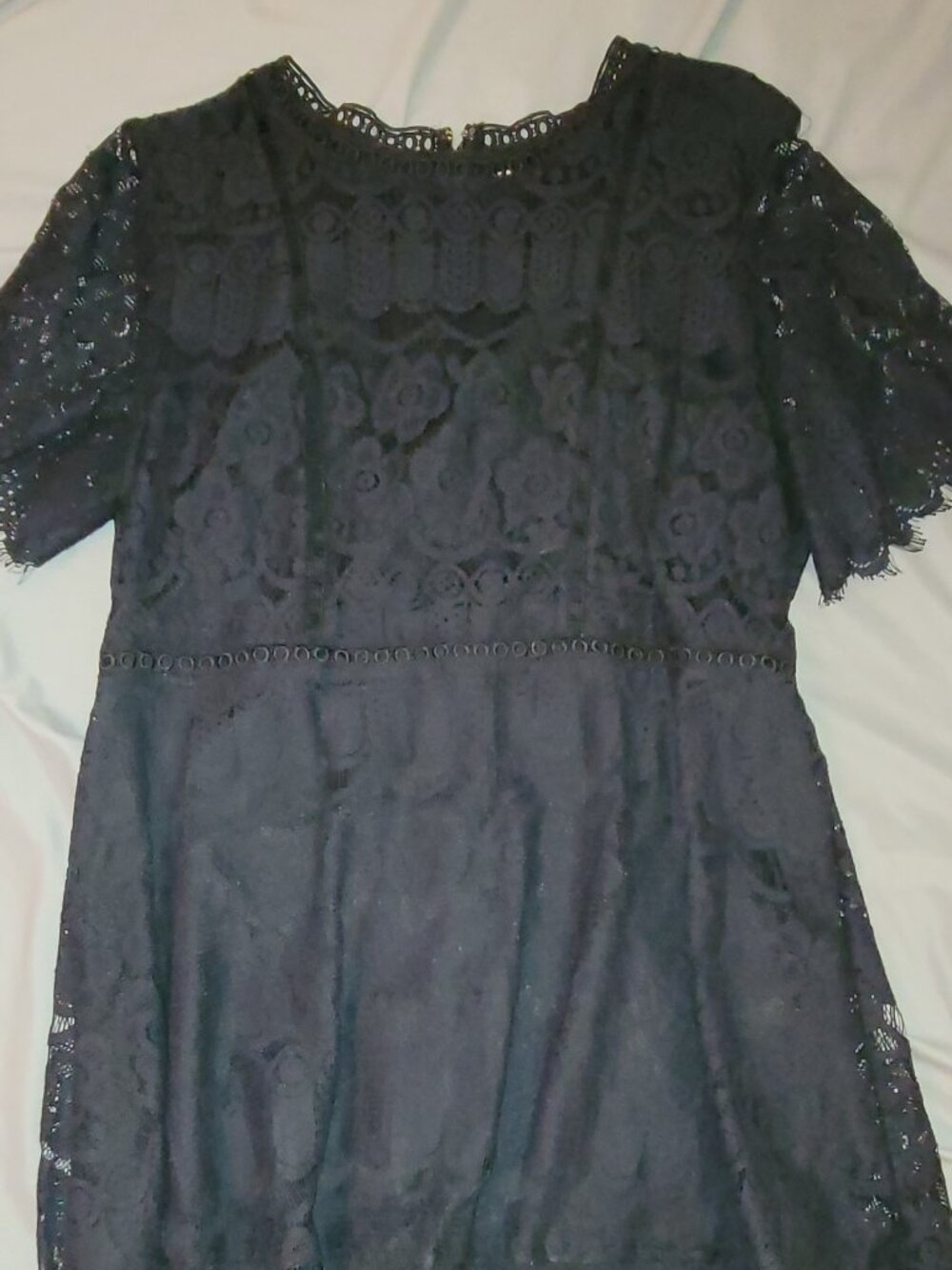 Perch by Blu Pepper Black Lace Mini Cocktail Dress – Size 1XL EUC